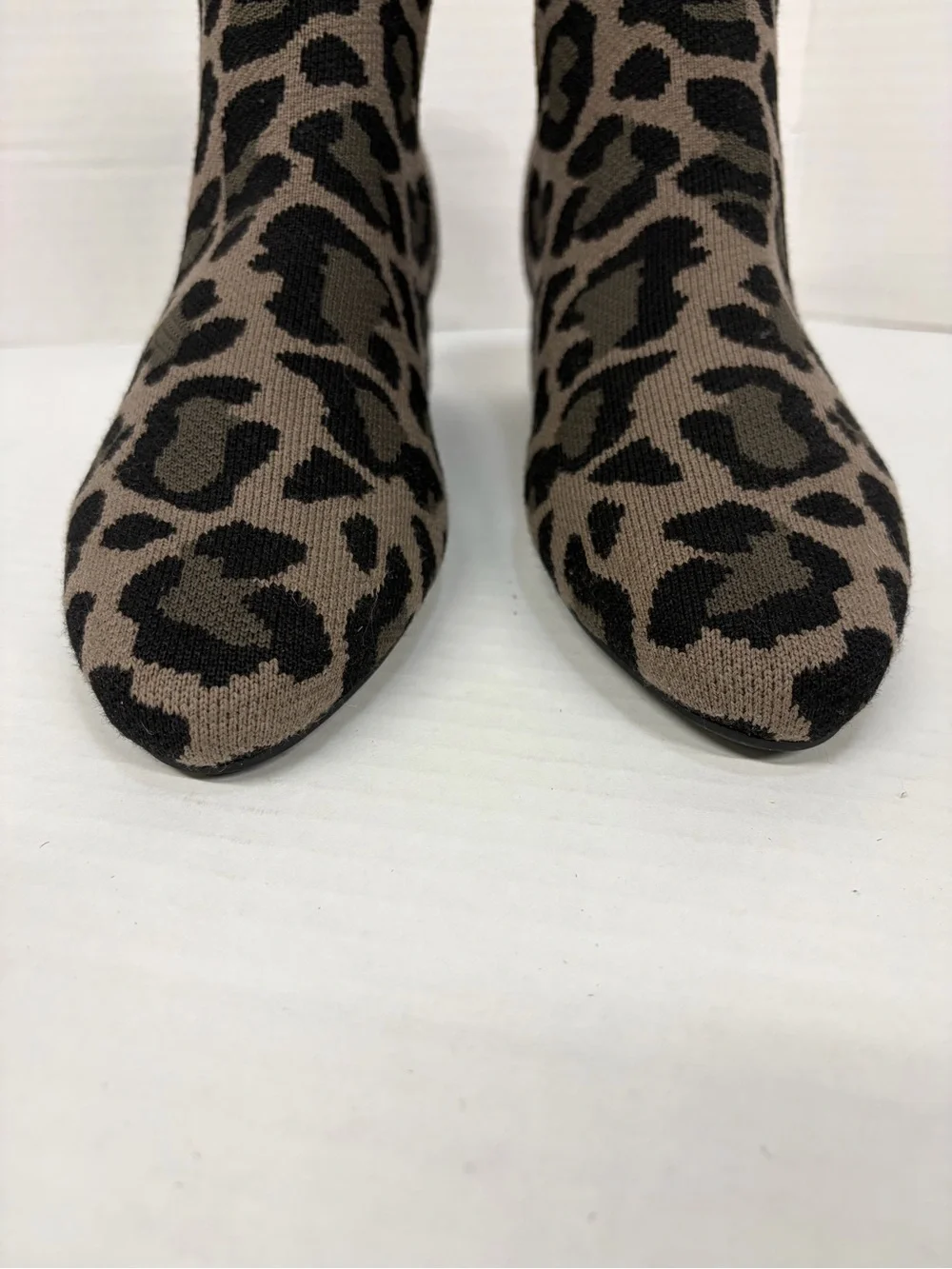 Rothy’s The Classic Boot Gray Black - Knit Cool Cat (Leopard Print) Size 9.5